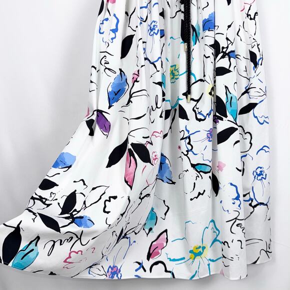 Karl Lagerfield Women's Artsy Maximalist Midi Dress Size 10 White Rainbow - Picture 7 of 16
